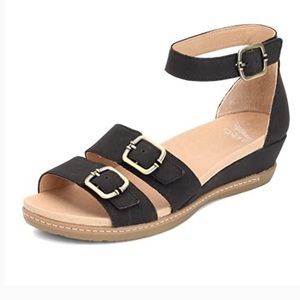 DANSKO Astrid Women’s Black Wedge Comfort Sandals 9.5-10